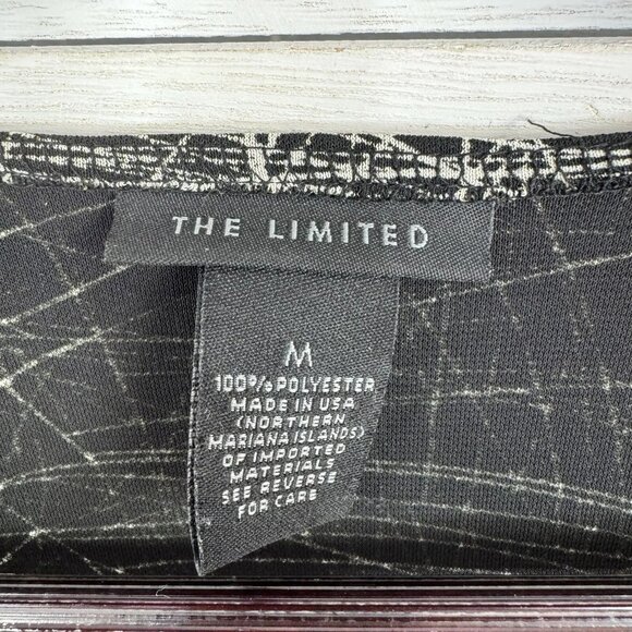 The Limited Dress Womens Medium Black White String Line Wrap Shirt Long Sleeve - Picture 10 of 10